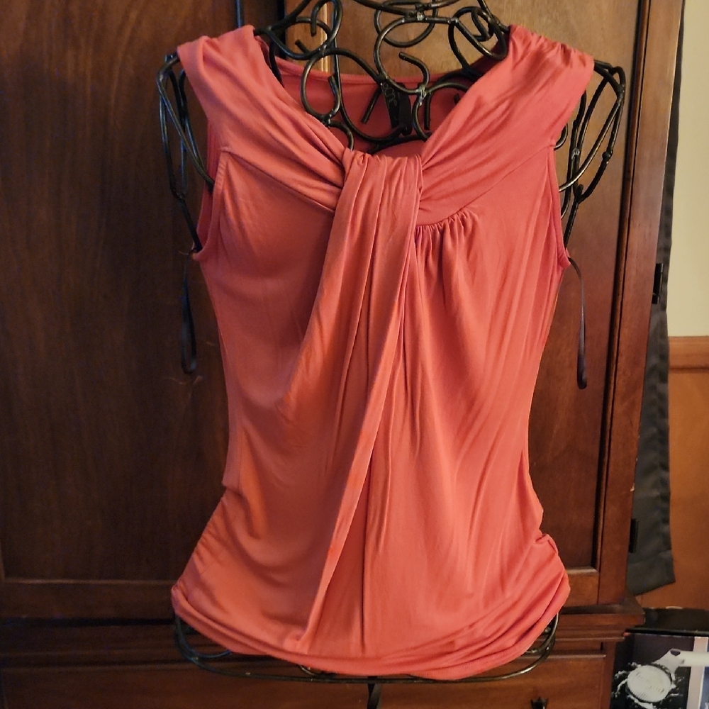 Elegant Coral Sleeveless Top